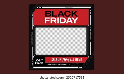 Black Friday Sale Social Media. Vector illustration