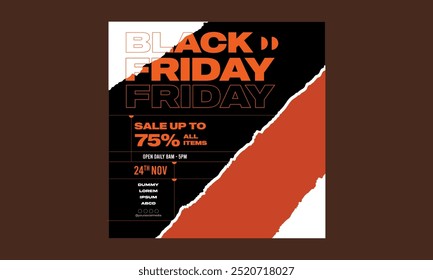 Black Friday Sale en las redes sociales. Ilustración vectorial