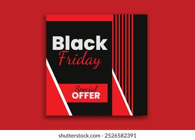 Black Friday sale social media template banner design background
