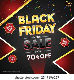 Black friday sale social media post design template and background