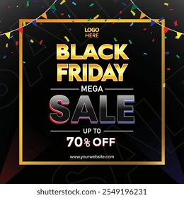 Black friday sale social media post design template and background