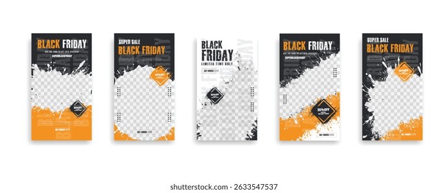 Black friday sale social media post and story design template. Suitable for social media, flyers, banner, and web.	
