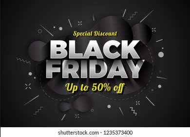 Black Friday Sale Special Discount Background Banner Design. Vector illustration