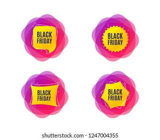 Black Friday Sale. Special offer price sign. Advertising Discounts symbol. Geometric gradient sale shapes. Creative banners. Template for design. Black friday vector