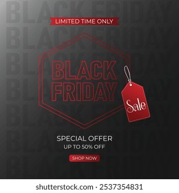 Fondo de Anuncio de oferta especial de venta de viernes negro. Anuncio de rebajas del Black Friday. Plantilla para publicidad, publicidad, Web, publicidad social y moda. Vector