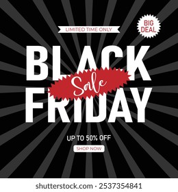 Fondo de Anuncio de oferta especial de venta de viernes negro. Anuncio de rebajas del Black Friday. Plantilla para publicidad, publicidad, Web, publicidad social y moda. Vector