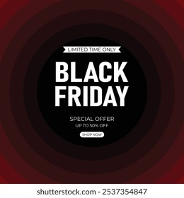 Fondo de Anuncio de oferta especial de venta de viernes negro. Anuncio de rebajas del Black Friday. Plantilla para publicidad, publicidad, Web, publicidad social y moda. Vector