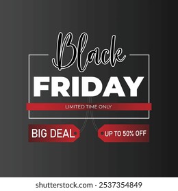 Fondo de Anuncio de oferta especial de venta de viernes negro. Anuncio de rebajas del Black Friday. Plantilla para publicidad, publicidad, Web, publicidad social y moda. Vector