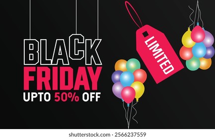 Black Friday sale special offer , Advertising Banner, landscape banner template for social media posts, gift card, mobile apps, banners design, web or internet ads. Trendy abstract square template