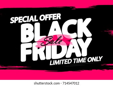 Black Friday Sale, special offer, poster design template, vector illustration