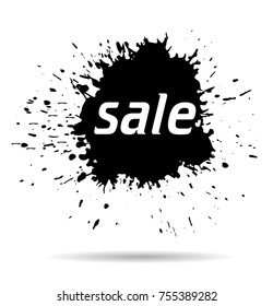 black Friday , sale, in spots, with shadow , on white background , vector