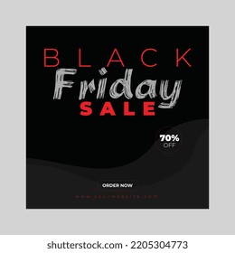 Black Friday Sale square banner template for social media posts, mobile apps, banners design, web or internet ads. Trendy abstract square template with geometric shape