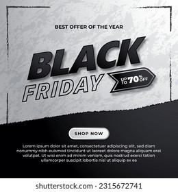 Black Friday Sale square banner for social media posts, mobile apps, banners design, web or internet ads