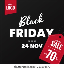 Black friday sale square social network banner