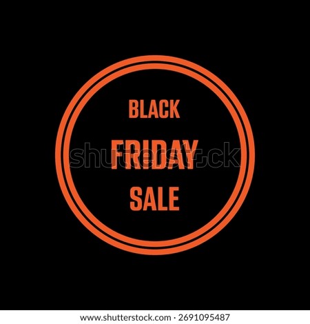 Black Friday Sale. Square vector graphic in black with orange background.