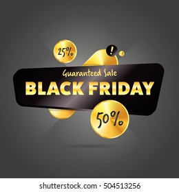 Black friday sale sticker or black friday discount banner. Special offer sale tag discount symbol retail sticker sign price isolated modern graphic style vector illustration.
