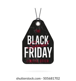 Black friday sale sticker or black friday discount banner. Special offer sale tag discount symbol retail sticker sign price isolated modern graphic style vector illustration.