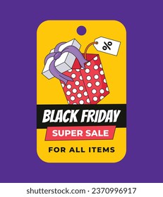 Black Friday Sale Sticker. Black Friday Sale Label. Black Friday sale tag. typography. Template for Label, Sticker, Tag, promotion, advertising, card. Vector illustration. Black Friday background.