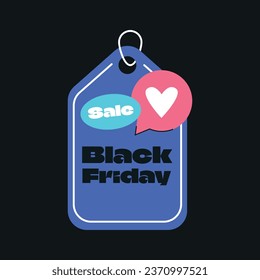 Black Friday Sale Sticker. Black Friday Sale Label. Black Friday sale tag. typography. Template for Label, Sticker, Tag, promotion, advertising, card. Vector illustration. Black Friday background.