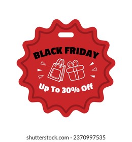 Black Friday Sale Sticker. Black Friday Sale Label. Black Friday sale tag. typography. Template for Label, Sticker, Tag, promotion, advertising, card. Vector illustration. Black Friday background.