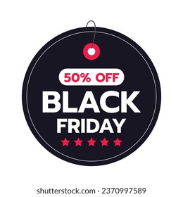 Black Friday Sale Sticker. Black Friday Sale Label. Black Friday sale tag. typography. Template for Label, Sticker, Tag, promotion, advertising, card. Vector illustration. Black Friday background.