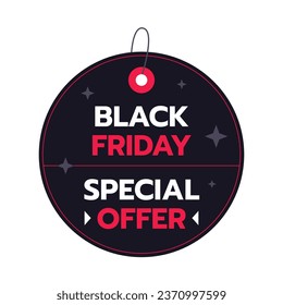 Black Friday Sale Sticker. Black Friday Sale Label. Black Friday sale tag. typography. Template for Label, Sticker, Tag, promotion, advertising, card. Vector illustration. Black Friday background.