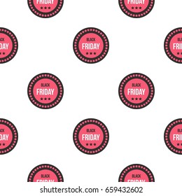 Black Friday sale sticker pattern seamless flat style for web vector illustration