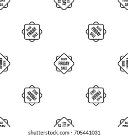 Black Friday sale sticker pattern repeat seamless in black color for any design. Vector geometric illustration