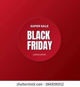 Black Friday Sale Sticker Round Shape. - Vector.