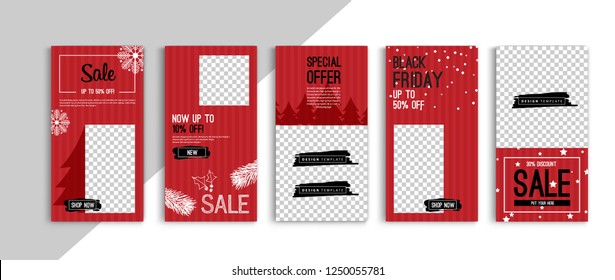 Black friday sale stories template vector design.