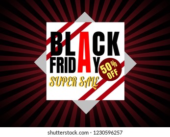 Black Friday Sale with strips abstract background.