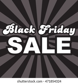 Black Friday Sale with sun burst and black background