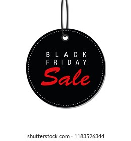 Black Friday sale black tag advertising round banner vector illustration