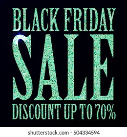 Black Friday sale black tag, advertising, vector illustration. Black friday design, sale, discount, advertising, marketing price tag. Square banner. The inscription of the glitter. ?razy discount