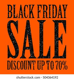 Black Friday sale black tag, advertising, vector illustration. Black friday design, sale, discount, advertising, marketing price tag. Square banner. The inscription of the glitter. 
