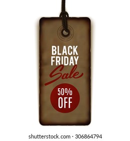 Black Friday sale tag, banner, advertising, vector illustration