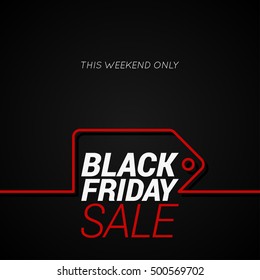 Black Friday Sale Tag Concept Line Background