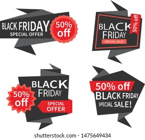 black friday sale tag design vecter illustration and discount sticker design