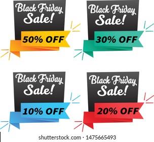 black friday sale tag design vector illustration and discount sticker design