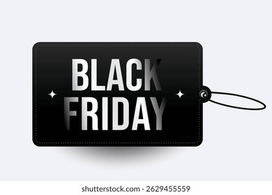Tag de Venda Black Friday para Ofertas Exclusivas e Design de Tag de Tema Preto Moderno Luxo Único 	