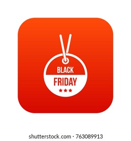 Black Friday sale tag icon digital red for any design isolated on white vector illustration