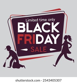 Black Friday sale tag line vector illustration design