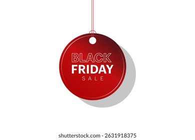Black Friday sale tag, offer, promotion, red, white tag in eps 10.
