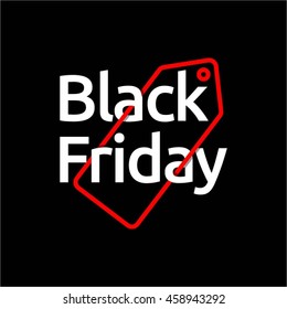 black friday sale tag red black
