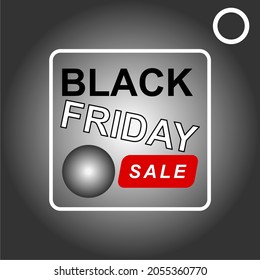 Black Friday sale black tag, round banner, advertising, vector.