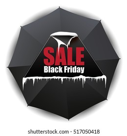 Black Friday sale black tag, round banner, advertising, vector illustration
