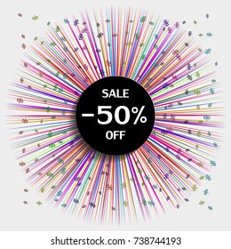 Black Friday sale black tag, round banner, advertising, vector illustration