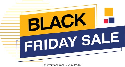 Black Friday Sale tag special offer banner super deal sign element yellow, black, abstract set creative