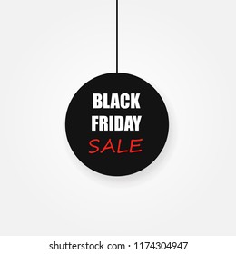 Black Friday sale black tag. Vector illustration