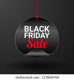 Black Friday Sale Tag. Vector Illustration